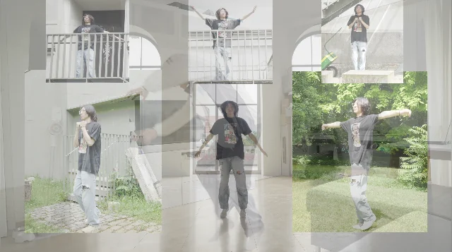 Layered figures perform repeated movements.