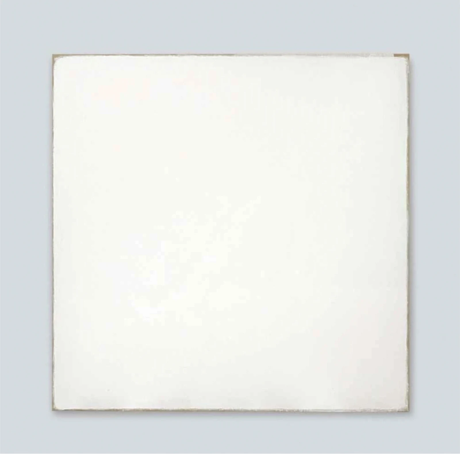 A reproduction of Robert Ryman’s white painting Agency.